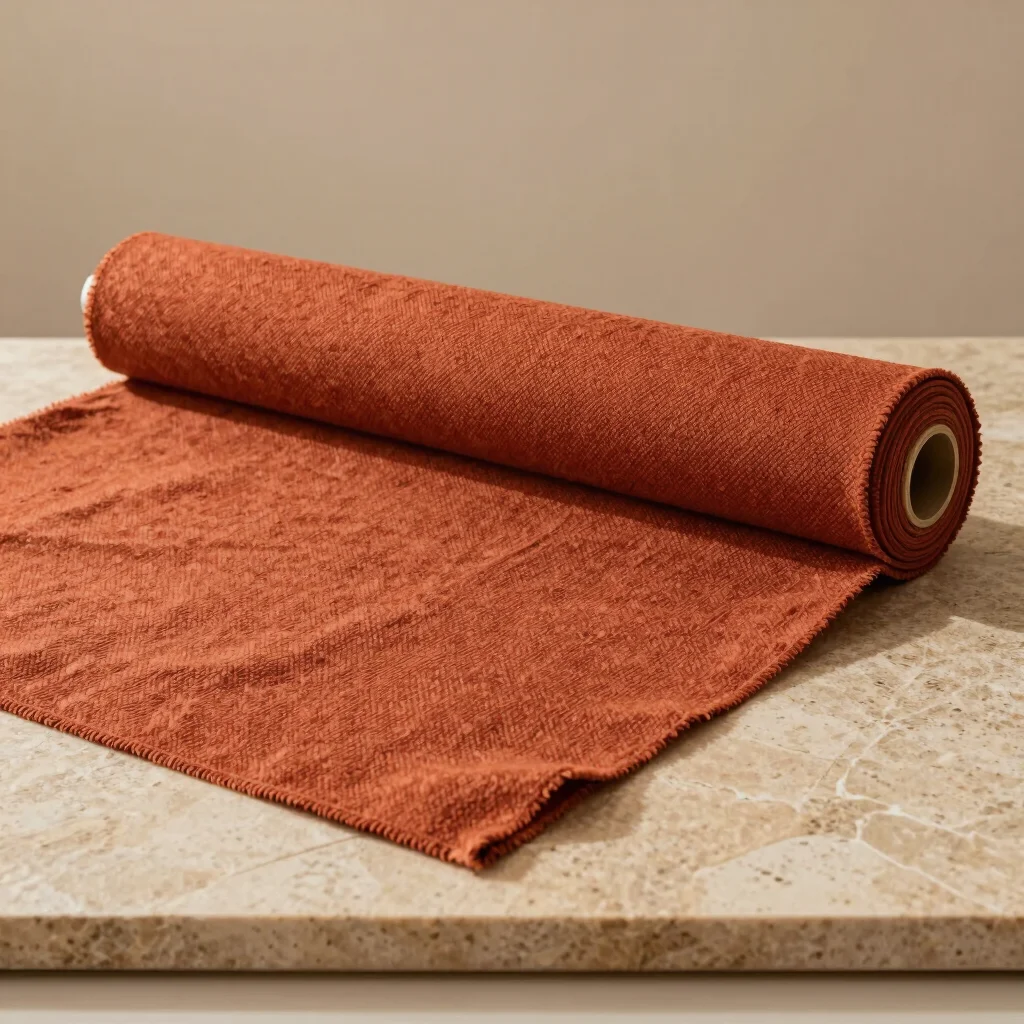 Tela Bouclé Terracota para Tapicería
